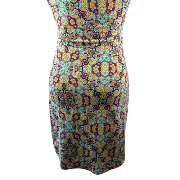 Title Nine Diamalete Shirt Dress Size Small Printed V Neck Geometric Golf Summer - Picture 9 of 12